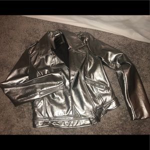 Zara silver bomber jacket